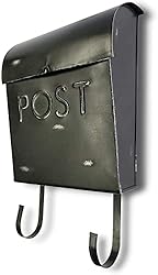 NACH Rustic Black Mailbox with Newspaper