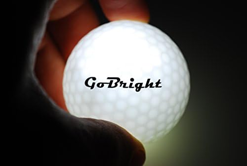 GoBright LED Light Up Golf Balls - Ultra Bright Glow in The Dark Night Golf Balls - Multi Color Choice of Red, White, Blue, Green, Pink, Orange - Pack of 2, 3, 4, 6