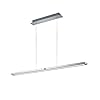 Trio Leuchten LED hanglamp Silas 372294505, aluminium geborsteld, acryl wit, 45 Watt, 4-voudige touch dimmer