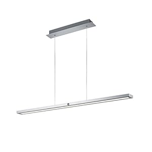Trio Leuchten LED hanglamp Silas 372294505, aluminium geborsteld, acryl wit, 45 Watt, 4-voudige touch dimmer