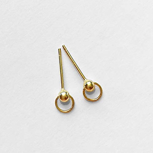 Gold Vermeil Door Knocker Stud Earrings