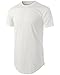 Mens Hipster Hip Hop Basic Long T-Shirt with Zipper Trim (Medium, 1rd03_White)