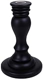 Kiera Grace  Wood Taper Candle Holder, 8-Inch, Black
