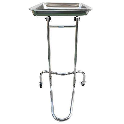 Konmee Mobile Instrument Stand Mayo Instrument Tray Stand Medical Doctor Tattoo Spa Salon Equipment Procedure Trays with Stainless Steel - Thumbnail 7