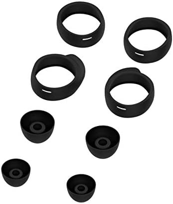 For Samsung Galaxy Buds Ear tips Wing Replacement Silicone Ear buds Cover Miayaya 8 pcs Fit in the Case when Charging (Black)
