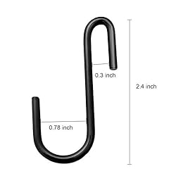 ESFUN 30 Pack Heavy Duty S Hooks Black S Shaped