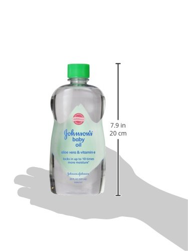 JOHNSON’S BABY OIL, MINERAL OIL ENRICHED WITH ALOE VERA AND VITAMIN E, 20 FL. OZ
