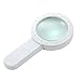 MSLAN Handheld Lighted Magnifier for Reading,Extra Large 20X Magnifying Glass with 12 Bright LED Lights,Inspection,Exploring,Hobbies and More (White)
