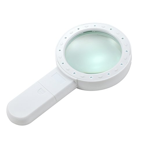 image for MSLAN Handheld Lighted Magnifier for Reading,Extra Large 20X Magnifyin