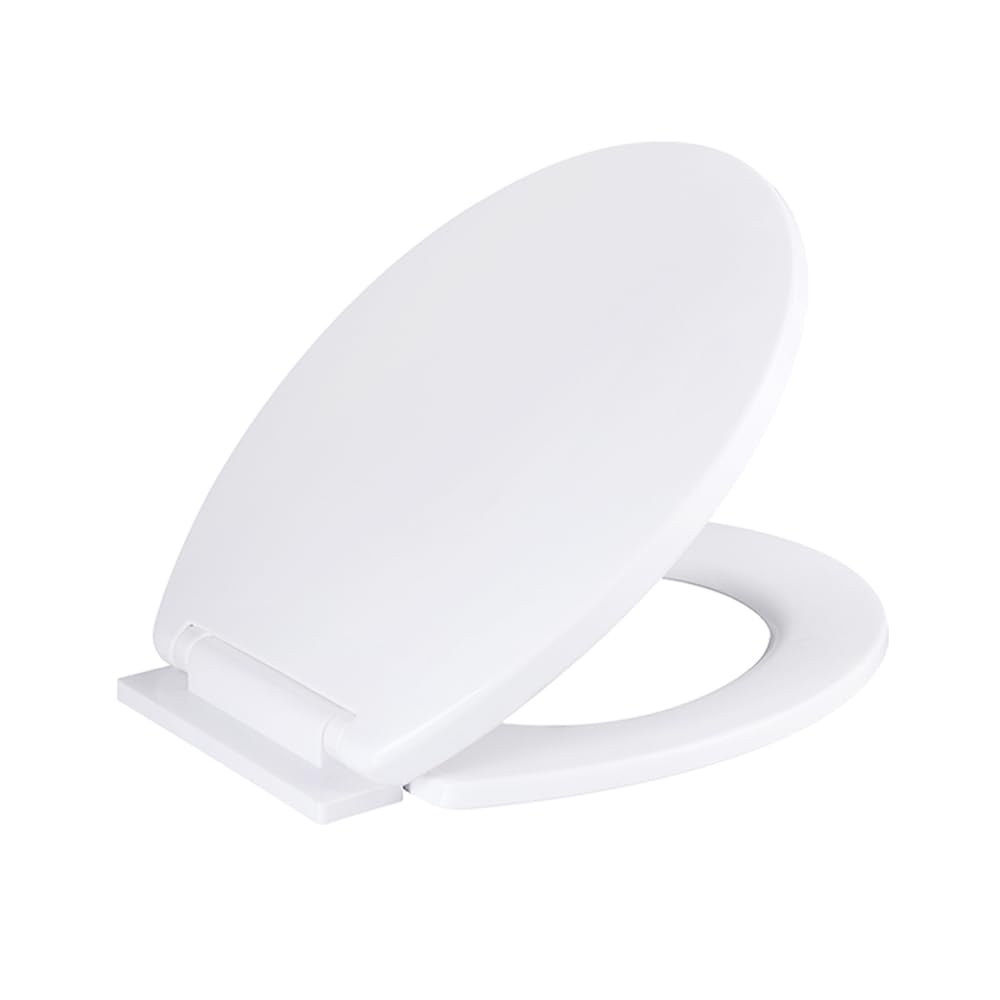 ARVO Soft Close Toilet Seat - Fits Most Standard Pans, Adjustable Bottom Hinges - Value Range Oval Light Weight Toilet Seat - White