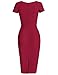 MUXXN Formal Dresses for Women Plus Size Wedding Guest Vintage Pencil Knee Length Slim Fitted Sheath Work Party Dresses Burgundy 2XL