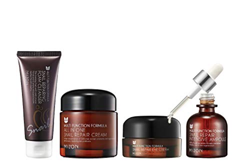 Mizon Snail Care Freeze your Youth Set: All in One Snail Repair Cream (75ml), Snail Repairing Foam Cleanser (60ml), Snail Repair Intensive Ampoule (30ml), Snail Repair Eye Cream (25ml) Korean Skincare - Thumbnail 2