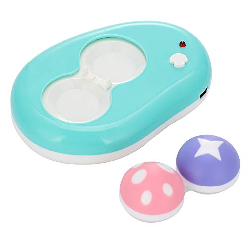Contact Lens Cleaner Machine, Portable Ultrasonic Contact Lens Cleaner with USB Charger, Small & Portable Cute Mushroom style, Daily Care Faster Cleaning Automatic Contact Lens Washer Case Kit