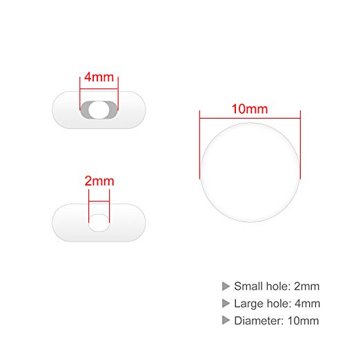 MOTOBA Adjustable Elastic Cord Lock Silicone Toggle Adjuster Non Slip Stopper for Drawstrings, Elastic Bands, Sewing (White,100pcs)