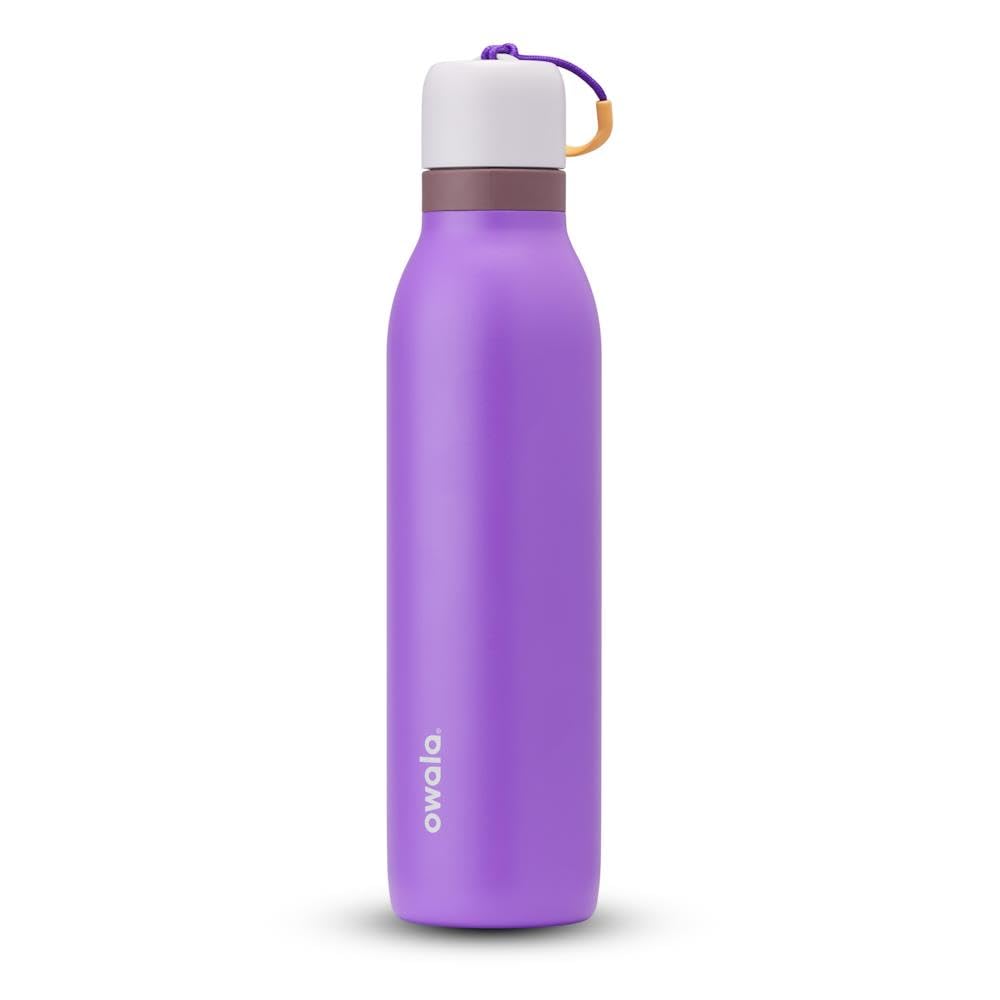 Owala FreeSip Twist Insulated Stainless Steel Water Bottle with Straw for Sports and Travel, 710ml, Purple, Purple (California Grapevine)