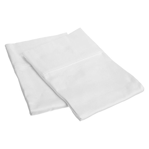 100% Premium Combed Cotton 400 Thread Count Soft and Smooth 2 Piece Pillowcases, King, Solid White