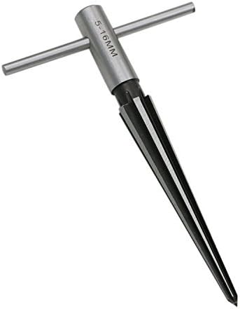 HOOYE T Handle Tapered Taper Hand Held Reamer Hole Pipe 6 Fluted Chamfer Reaming Woodworker Cutting Tool(daojiaoqi-1)