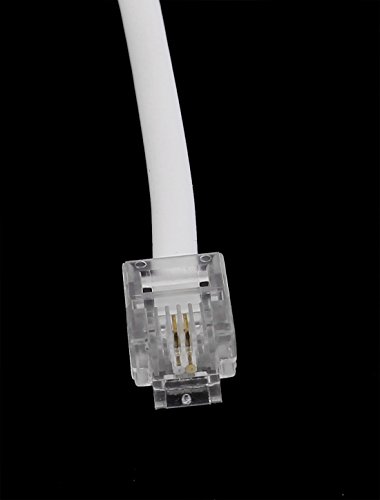 RJ11 6P2CTelephone Fax Machines Modems Straight Cable Wire Line8M / 26.2ft Long for Landline Telephone, White (8M) - Thumbnail 2