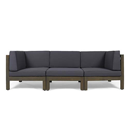 Great Deal Furniture Keith Outdoor Sectional Sofa Set 3Seater