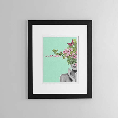 "The Blessed Woman" Art Print Poster With Cactus, Eucalyptus Leaves, Flowers, Succulents & Butterflies - Home & Bedroom Wall Art - Husband & Wife Gift for Home Decor 11x14 inches, Unframed - Thumbnail 2