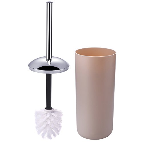6 Pcs Plastic Bathroom Accessory Set Luxury Bath Accessories Bath Set Lotion Bottles, Toothbrush Holder, Tooth Mug, Soap Dish, Toilet Brush, Trash Can, Rubbish Bin (Cream)