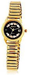 Gorgeous! Black Hills Gold Eight 12K Gold Leaves Black Face Women's Watch