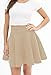 MBJ WB669 Womens Basic Versatile Strechy Flare Skater Skirt S Khaki