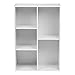 IRIS USA 5 Cube Bookshelf, Space Saving Organizer Bookshelf for Small Spaces, Corner Shelf, White