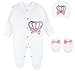 Lilax Baby Girl Newborn Crown Jewels Layette 3 Piece Gift Set 0-3 Months Pink
