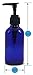 (6) 4 Ounce 4 oz Empty Cobalt Blue Glass Bottles W/black Lotion Pump Tops (6) 3ml Pipettes (6) Chalk Labels for Oils, Cleaning Products, Aromatherapy, Shampoo, Lotions, Soaps, etc.