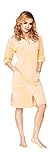 Women's Cotton Housecoat Gown Dress Velour Bathrobe Zip Up, Knee Length