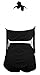 Spring Fever Women Plus Size High Waist Retro Braided Fringe Top Two Piece Swimwear Swimsuit Bikini Set A Black XXX-Large