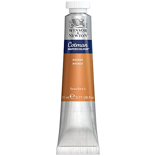 Winsor & Newton 0308058 Cotman Metallic Aquarellfarbe - Bronze - 21 ml Tube, lebendige Studio-Wasserfarbe, hochwertige Pigmente & sehr gute Verarbeitungseigenschaften