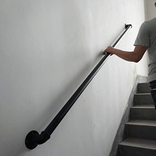 階段のドアやセラー玄関 階段ポーチデッキハンドレールへの素朴な黒工業手すり 1フィート フィート 金属鍛造アイアン階段手すり屋内屋外の階段身体障害者高齢者の子供のダイレクト Size 8ft B086wgw2f2 6 048円