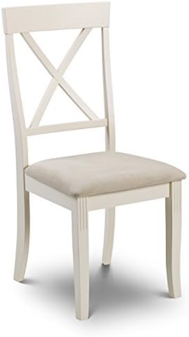 Julian Bowen Ivory Wood Davenport Dining Chairs Set of 2, 97cm x 44cm x 52cm - Image 5