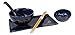 Ebros Gift Japanese Mino Ware Tombo Dragonfly Blue Porcelain Sushi Dinnerware 10pc Set For 2 People Pairs of Sushi Plates Soup And Sauce Bowls Bamboo Chopsticks Asian Soup Spoons Housewarming Gift