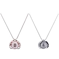 Buoyee Expanding Photo Locket Necklace Pendant Angel Wings Gift Jewelry Decoration, Make You More Beautiful (Rose Gold and Silver)