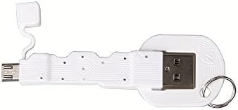 Mini Cable Data and Charging, USB to Micro USB Cables High Speed USB2.0 Sync and Charging Cables for Samsung, HTC, Motorola, Nokia, Kindle, MP3, Tablet and Powerbank, 3.3In. length key shape(White)