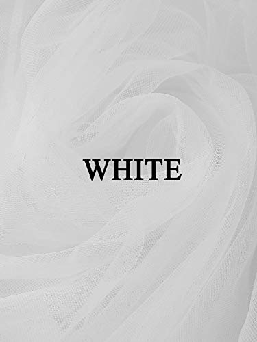 Barogirl 2 tier Wedding Veil Fingertip Length with Pencil Edge Soft Bridal Blusher Veil with Comb (White)