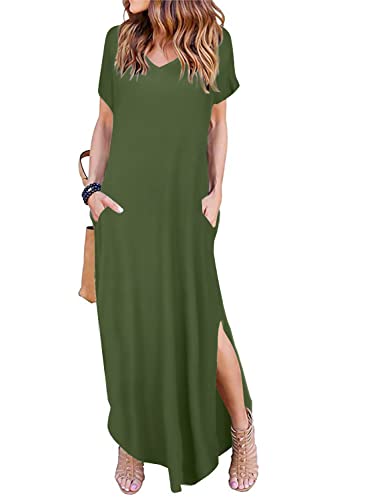 Arolina Women Summer Maxi Dress Short Sleeve V Neck Casual Loose… at Amazon