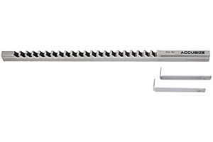 Accusize Industrial Tools 8 mm Style C Keyway Broach, HSS, 25/64"–2 1/2" Cutting Length, 2 Shims (Model 5001-0014)