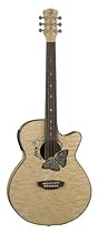 Luna Fauna Series Butterfly Cutaway Acoustic-Electric Guitar - Natural
