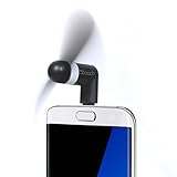 Stouch Mini Portable Dock Cool Cooler Rotating Fan for Micro USB Samsung S7 S7 Edge S5 HTC MOTO Andriud Drive (MicroUSB Black)