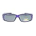 Womens Polarized Fit Over Glasses Sunglasses Rhinestones Rectangle Purple