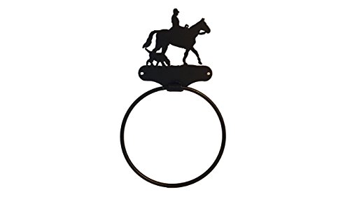 Ironwork Towel Ring Horse Rider and Dog Charlie