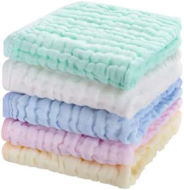 CottCare Baby Muslin Washcloths,Natural Purified Muslin Cotton