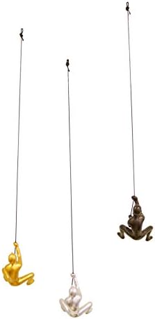 Climbing Man Choco Silver and Gold coloring Wall Piece Of Art By ELADITEMS – Solid, Durable Polyresin Construction – Handmade