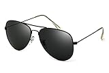 SojoS Classic Full Mirror Lens Metal Frame Aviator Polarized Sunglasses SJ1054