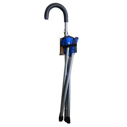 Mac Sports Folding Cane Chair - Walking Stick with Stool - Blue
