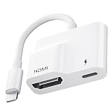iPhone HDMI Adapter, Light-ing to hdmi Adapter, Digital AV Adapter, iPhone to tv Adapter/Dongle Compatibility with iPhone 13/ 12/ 11/ X/ 8/ 7/ iPad, Support HD TV/ Projector/ Monitor [No Need Power]